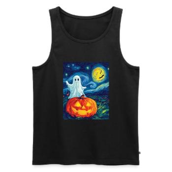 Cadeau d’Halloween Femmes Hommes Enfants Décoration - Débardeur bio Premium Homme - noir - Devant - Michal (187cm)
