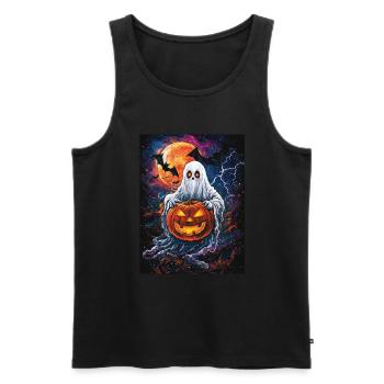 Cadeau d’Halloween Femmes Hommes Enfants Décoration - Débardeur bio Premium Homme - noir - Devant - Michal (187cm)
