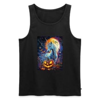 Cadeau d’Halloween Femmes Licorne Hommes Enfants - Débardeur bio Premium Homme - noir - Devant - Michal (187cm)