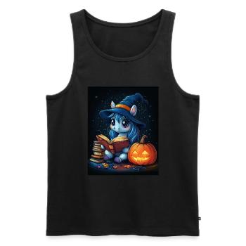 Cadeau d’Halloween Femmes Licorne Hommes Enfants - Débardeur bio Premium Homme - noir - Devant - Michal (187cm)