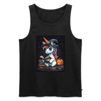 Cadeau d’Halloween Femmes Licorne Hommes Enfants - Débardeur bio Premium Homme - noir - Devant - Michal (187cm)