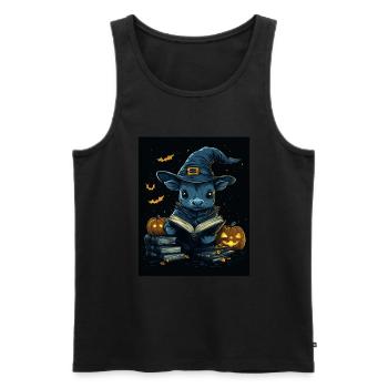 Halloween Cadeau Femmes Vache Hommes Enfants Décoration - Débardeur bio Premium Homme - noir - Devant - Michal (187cm)