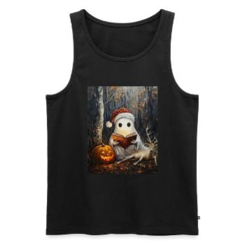 Halloween Geschenk Geist mit Weihnachtsmütze Deko - Männer Premium Bio Tank Top - Schwarz - Vorne - Michal (187cm)