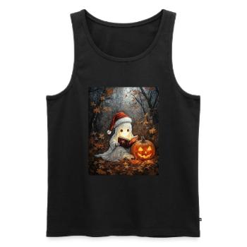 Halloween Geschenk Geist mit Weihnachtsmütze Deko - Männer Premium Bio Tank Top - Schwarz - Vorne - Michal (187cm)