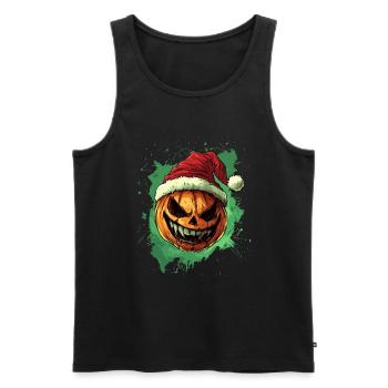 Halloween Gift Pumpkin with Santa Hat Decoration - Men's Premium Organic Tank Top - black - Front - Michal (187cm)