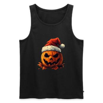 Halloween Gift Pumpkin with Santa Hat Decoration - Men's Premium Organic Tank Top - black - Front - Michal (187cm)