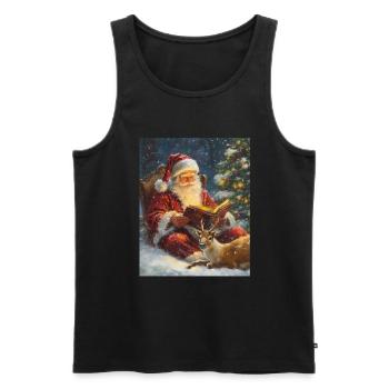 Père Noël Femmes Hommes Enfants Noël - Débardeur bio Premium Homme - noir - Devant - Michal (187cm)