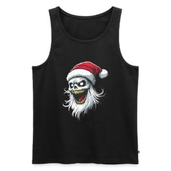 Halloween Geschenk Geist mit Weihnachtsmütze Deko - Männer Premium Bio Tank Top - Schwarz - Vorne - Michal (187cm)