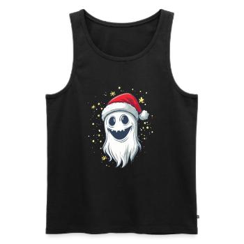 Halloween Gift Ghost with Christmas Hat Decoration - Men's Premium Organic Tank Top - black - Front - Michal (187cm)