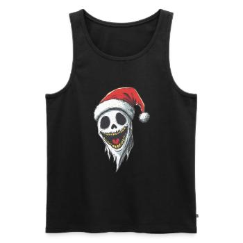 Halloween Geschenk Geist mit Weihnachtsmütze Deko - Männer Premium Bio Tank Top - Schwarz - Vorne - Michal (187cm)