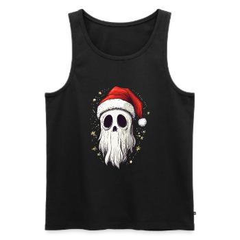 Halloween Geschenk Geist mit Weihnachtsmütze Deko - Männer Premium Bio Tank Top - Schwarz - Vorne - Michal (187cm)