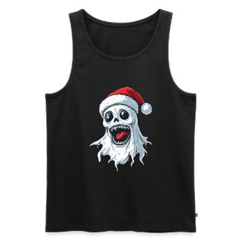Halloween Geschenk Geist mit Weihnachtsmütze Deko - Männer Premium Bio Tank Top - Schwarz - Vorne - Michal (187cm)