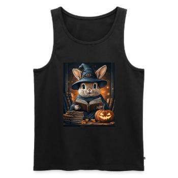 Cadeau d’Halloween Femmes Lapin Hommes Enfants Décoration - Débardeur bio Premium Homme - noir - Devant - Michal (187cm)