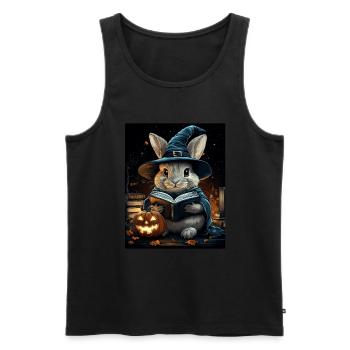 Cadeau d’Halloween Femmes Lapin Hommes Enfants Décoration - Débardeur bio Premium Homme - noir - Devant - Michal (187cm)