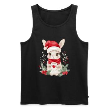 Lapin Café Décoration de Noël Femmes Hommes Enfants - Débardeur bio Premium Homme - noir - Devant - Michal (187cm)