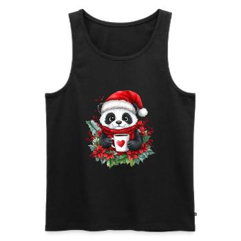 Panda Café Décoration de Noël Femmes Hommes Enfants - Débardeur bio Premium Homme - noir - Devant - Michal (187cm)