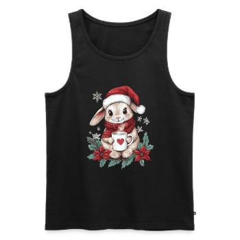 Lapin Café Décoration de Noël Femmes Hommes Enfants - Débardeur bio Premium Homme - noir - Devant - Michal (187cm)