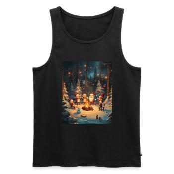 Père Noël Femmes Hommes Enfants Noël - Débardeur bio Premium Homme - noir - Devant - Michal (187cm)