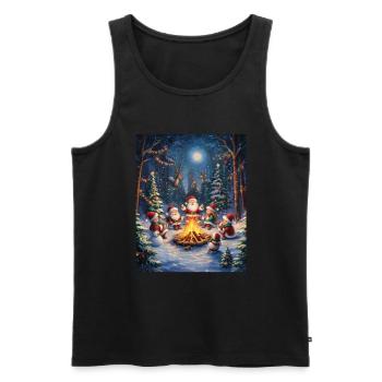 Père Noël Femmes Hommes Enfants Noël - Débardeur bio Premium Homme - noir - Devant - Michal (187cm)