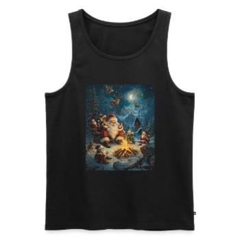 Père Noël Femmes Hommes Enfants Noël - Débardeur bio Premium Homme - noir - Devant - Michal (187cm)