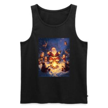 Père Noël Femmes Hommes Enfants Noël - Débardeur bio Premium Homme - noir - Devant - Michal (187cm)