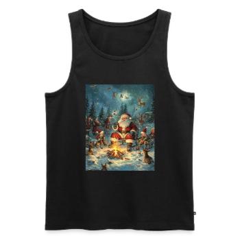 Père Noël Femmes Hommes Enfants Noël - Débardeur bio Premium Homme - noir - Devant - Michal (187cm)