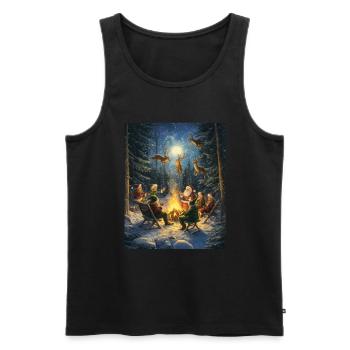 Père Noël Femmes Hommes Enfants Noël - Débardeur bio Premium Homme - noir - Devant - Michal (187cm)