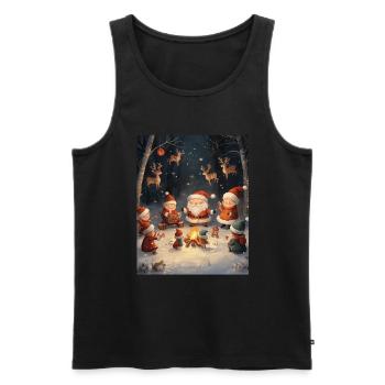 Père Noël Femmes Hommes Enfants Noël - Débardeur bio Premium Homme - noir - Devant - Michal (187cm)