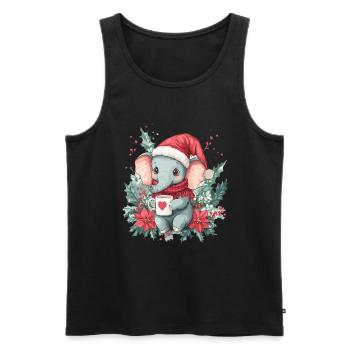 Elefant Kaffee Weihnachten Frauen Männer Kinder - Männer Premium Bio Tank Top - Schwarz - Vorne - Michal (187cm)