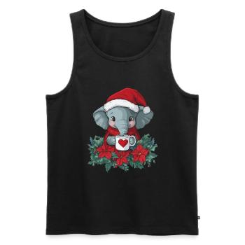 Elefant Kaffee Weihnachten Frauen Männer Kinder - Männer Premium Bio Tank Top - Schwarz - Vorne - Michal (187cm)