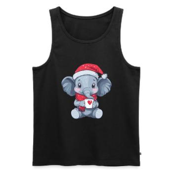 Elefant Kaffee Weihnachten Frauen Männer Kinder - Männer Premium Bio Tank Top - Schwarz - Vorne - Michal (187cm)