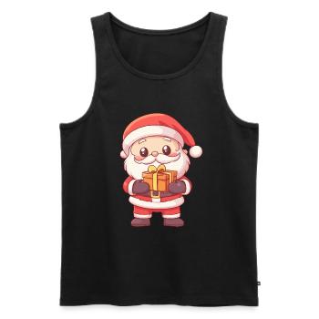 Weihnachtsmann Frauen Männer Kinder Weihnachten - Männer Premium Bio Tank Top - Schwarz - Vorne - AI Model Male 178 light (178cm)