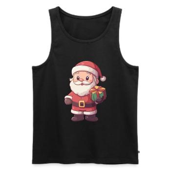 Weihnachtsmann Frauen Männer Kinder Weihnachten - Männer Premium Bio Tank Top - Schwarz - Vorne - AI Model Male 178 light (178cm)