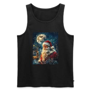Weihnachtsmann Frauen Männer Kinder Weihnachten - Männer Premium Bio Tank Top - Schwarz - Vorne - AI Model Male 178 light (178cm)