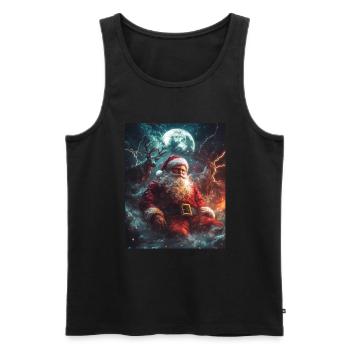 Weihnachtsmann Frauen Männer Kinder Weihnachten - Männer Premium Bio Tank Top - Schwarz - Vorne - Michal (187cm)