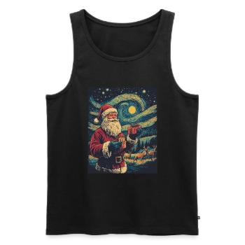 Weihnachtsmann Frauen Männer Kinder Weihnachten - Männer Premium Bio Tank Top - Schwarz - Vorne - Michal (187cm)