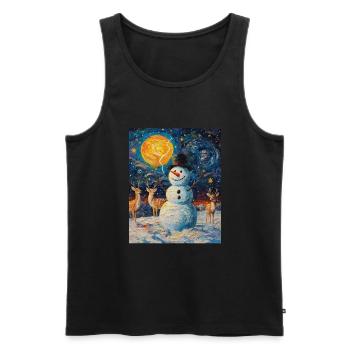 Snowman Christmas Decoration Women Men Children - Men's Premium Organic Tank Top - black - Front - Michal (187cm)
