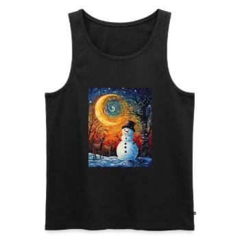 Schneemann Weihnachten Frauen Männer Kinder - Männer Premium Bio Tank Top - Schwarz - Vorne - AI Model Male 178 light (178cm)