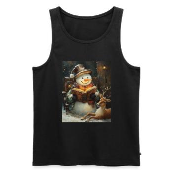 Snowman Christmas Women Men Children - Men's Premium Organic Tank Top - black - Front - Michal (187cm)