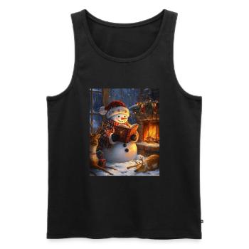 Snowman Christmas Women Men Children - Men's Premium Organic Tank Top - black - Front - Michal (187cm)