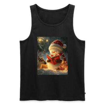 Snowman Christmas Women Men Children - Men's Premium Organic Tank Top - black - Front - Michal (187cm)