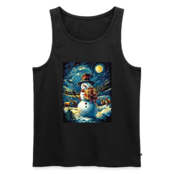Schneemann Weihnachten Frauen Männer Kinder - Männer Premium Bio Tank Top - Schwarz - Vorne - AI Model Male 178 light (178cm)