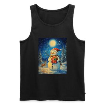 Schneemann Weihnachten Frauen Männer Kinder - Männer Premium Bio Tank Top - Schwarz - Vorne - AI Model Male 178 light (178cm)