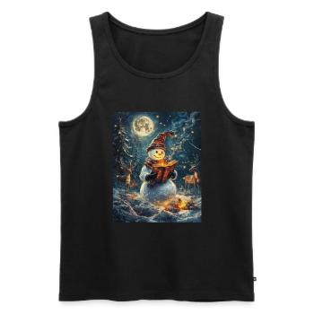 Snowman Christmas Decoration Women Men Children - Men's Premium Organic Tank Top - black - Front - Michal (187cm)