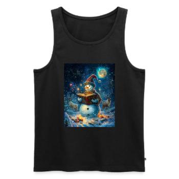 Snowman Christmas Decoration Women Men Children - Men's Premium Organic Tank Top - black - Front - Michal (187cm)