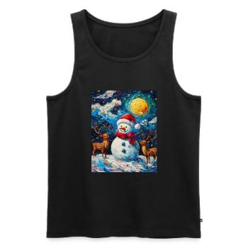 Snowman Christmas Decoration Women Men Children - Men's Premium Organic Tank Top - black - Front - Michal (187cm)