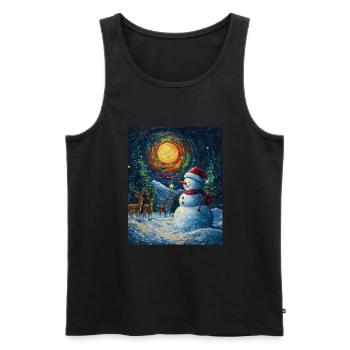 Snowman Christmas Decoration Women Men Children - Men's Premium Organic Tank Top - black - Front - Michal (187cm)