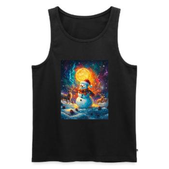 Snowman Christmas Decoration Women Men Children - Men's Premium Organic Tank Top - black - Front - Michal (187cm)
