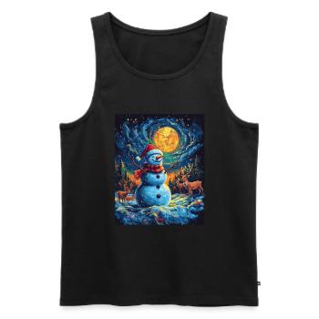 Snowman Christmas Decoration Women Men Children - Men's Premium Organic Tank Top - black - Front - Michal (187cm)