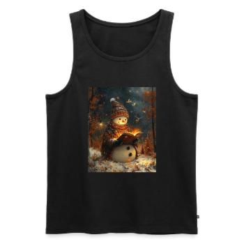 Snowman Christmas Decoration Women Men Children - Men's Premium Organic Tank Top - black - Front - Michal (187cm)